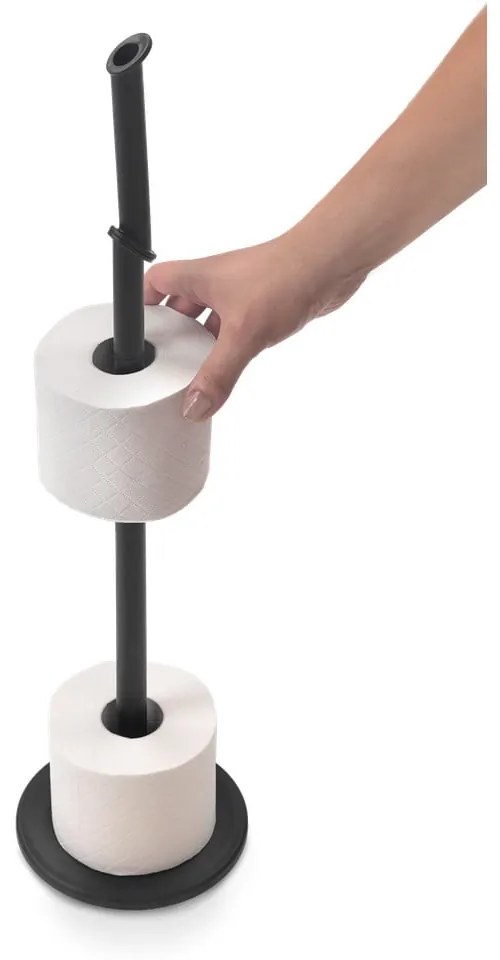 Porta carta igienica nero opaco in acciaio Lava – Metaltex