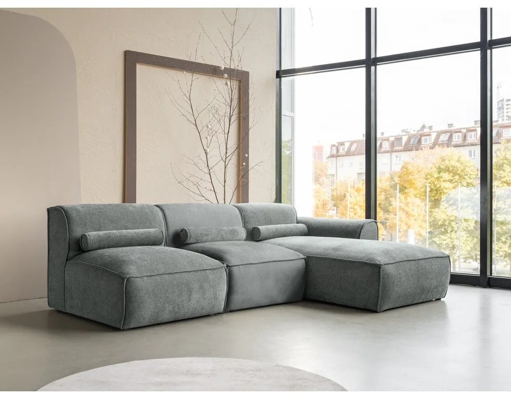 Divano angolare componibile verde (con penisola a destra) Flex Felix – Miuform