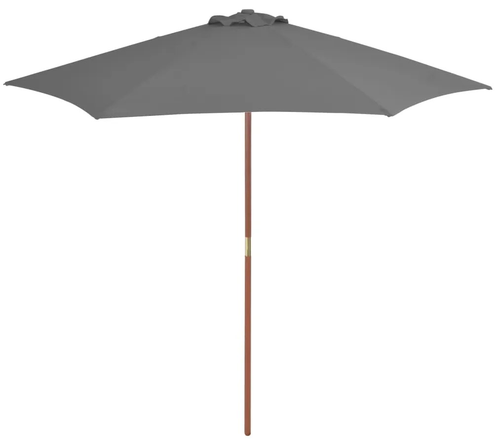 Ombrellone Da Esterni Con Palo İn Legno 270 Cm Antracite /