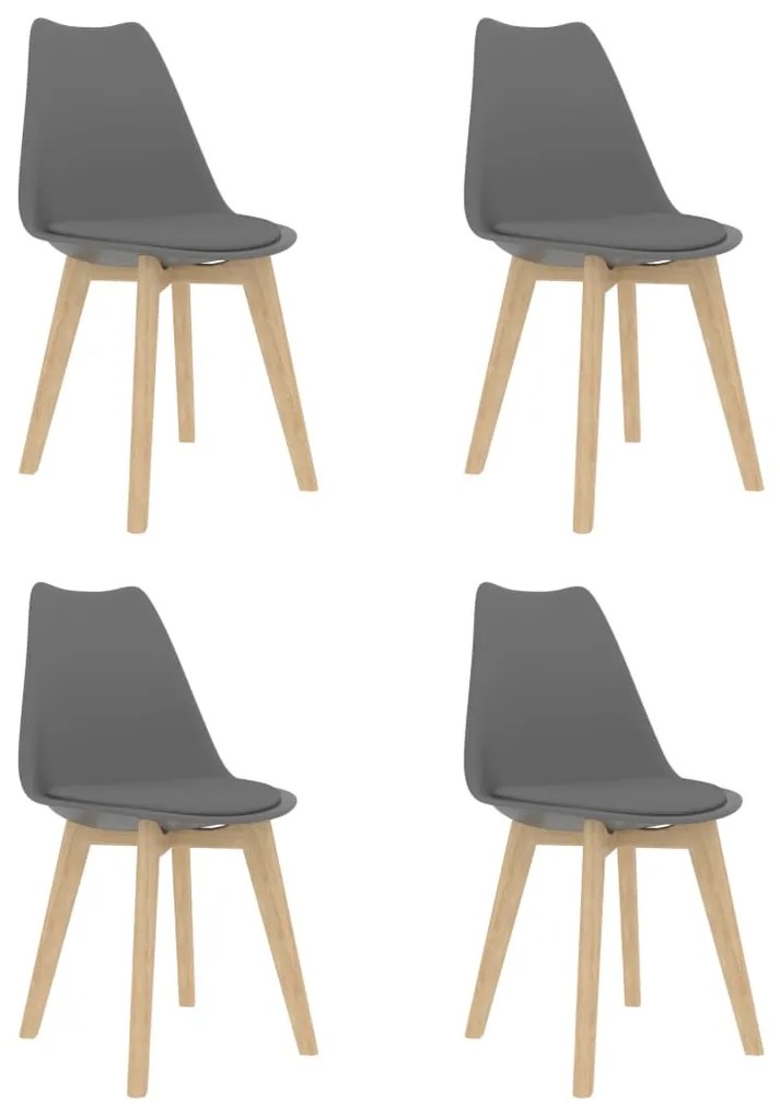 Sedie Da Pranzo 4 Pz Grigie İn Plastica /
