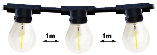 Da esterno catena decorativa MIMOSA 10xE27/1,3W/230V IP44 10 m