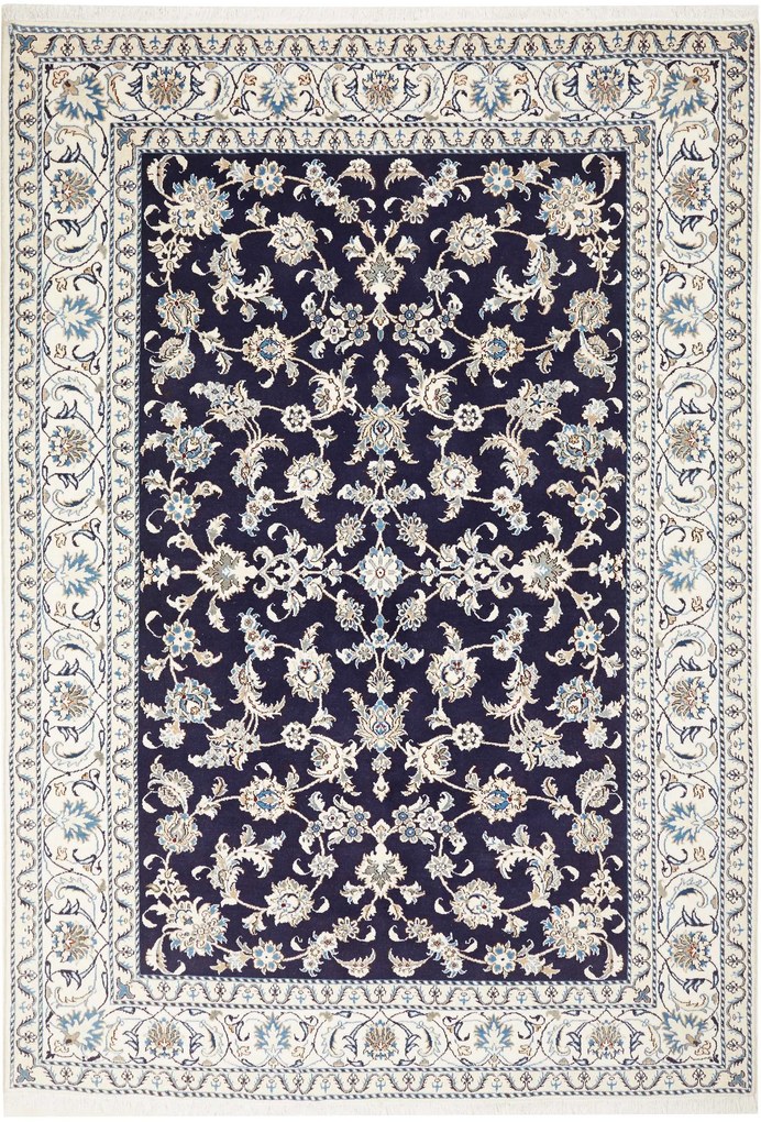 Nain Tappeto persiano 280 x 190 Blu (Iran) Annodato A Mano