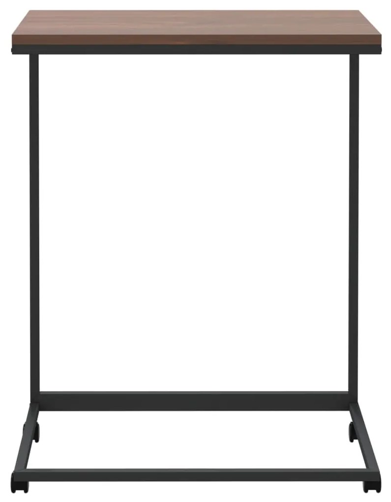 Tavolino con ruote nero 55x35x70 cm in legno multistrato