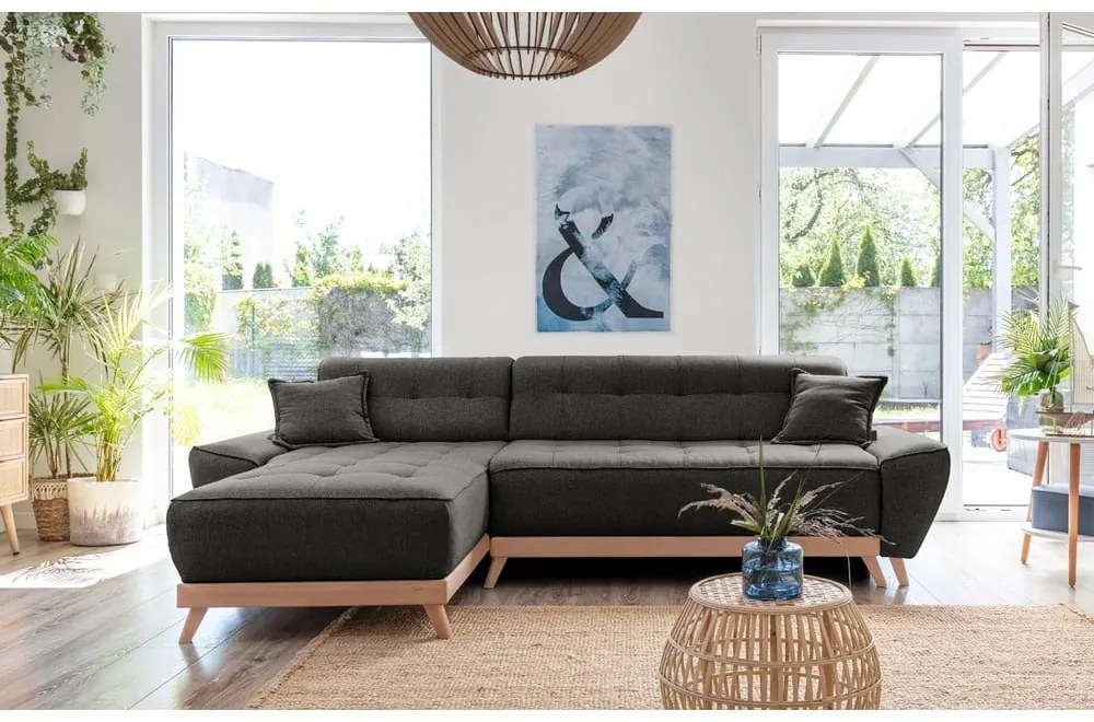 Divano letto grigio scuro ad angolo variabile Dazzling Daisy - Miuform