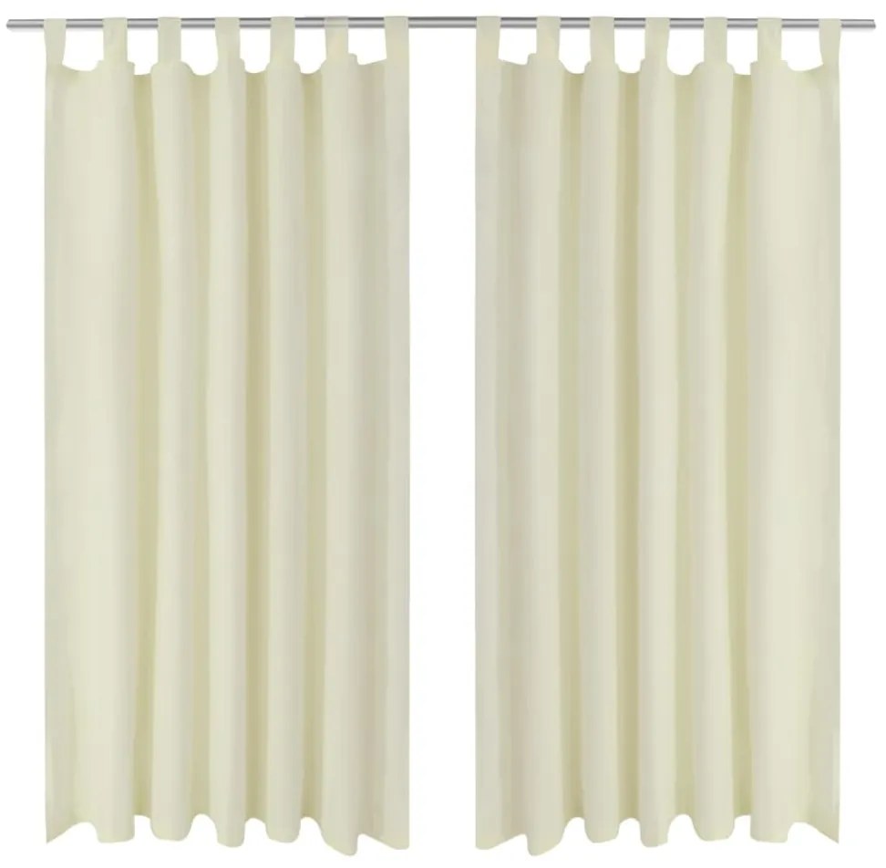 Tende İn Micro-raso Crema 2 Pz Con Occhielli 140 X 175 Cm /