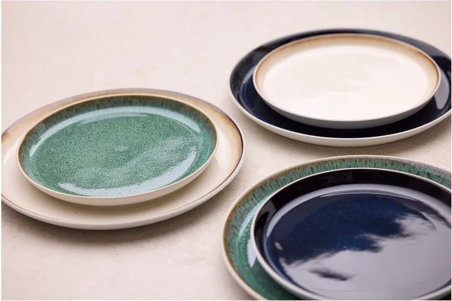 Piatto bianco/verde in gres ø 27 cm Gastro White/Green – Bitz