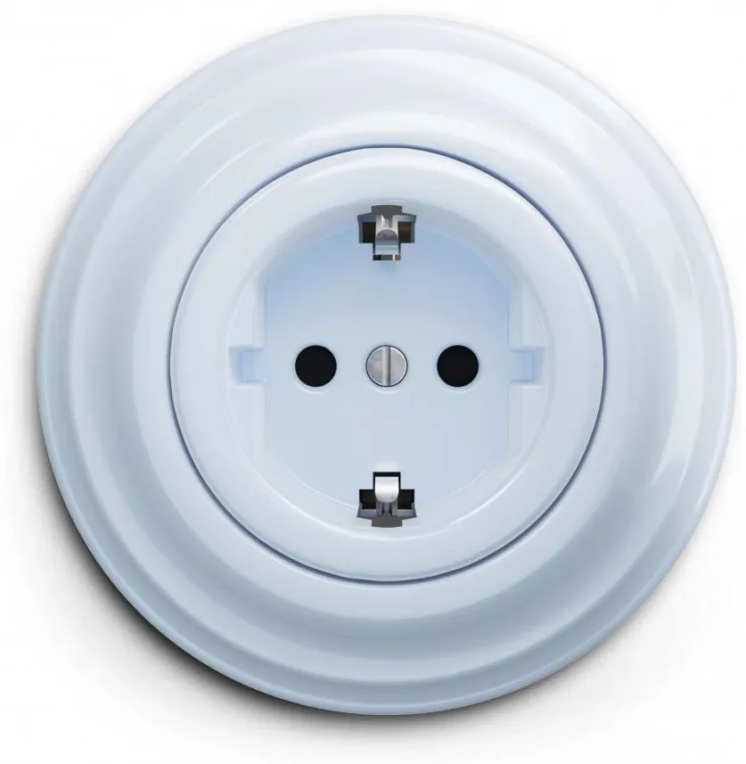 Kliklap - Presa domestica retrò con cornice SCHUKO 230 V/16 A blu