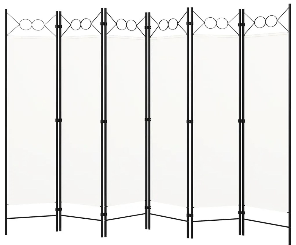 Paravento A 6 Pannelli Bianco 240x180 Cm /
