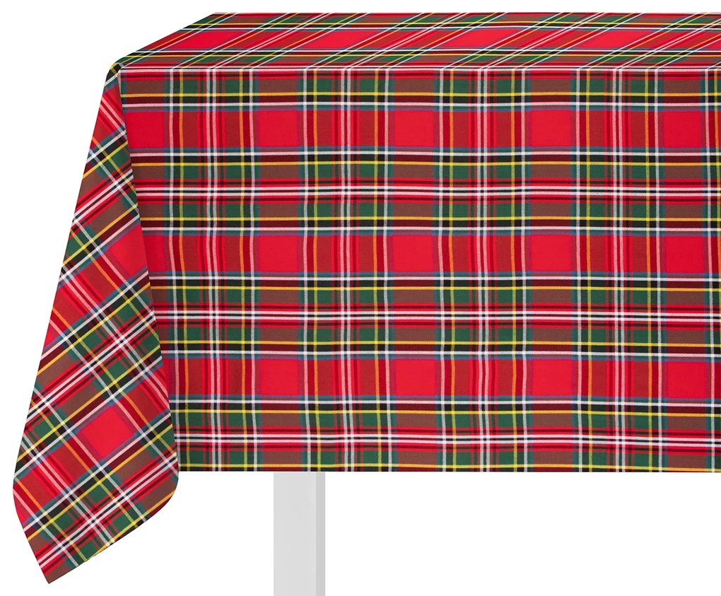 Tovaglia natalizia 140x320 cm tartan rosso