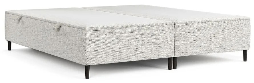 Letto matrimoniale imbottito grigio chiaro con contenitore 140x200 cm Tate - Maison de Rêve