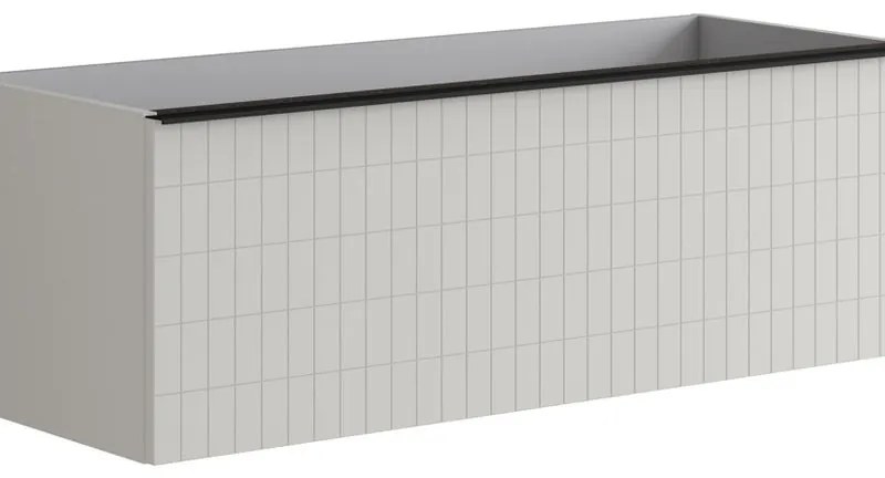 Mobile da bagno da fissare sotto lavabo L 120 x H 40 x P 45.5 cm grigio, 2 cassetti Pixel grid