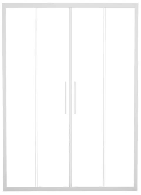 Porta doccia scorrevole Record L 146 x H 195cm, Sp. 6 mm in vetro vetro senza finitura / trasparente profilo bianco
