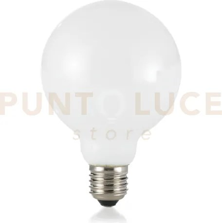 Lampadina attacco e27 in plastica globo bianca 8 w 950 lm 3000 k d095