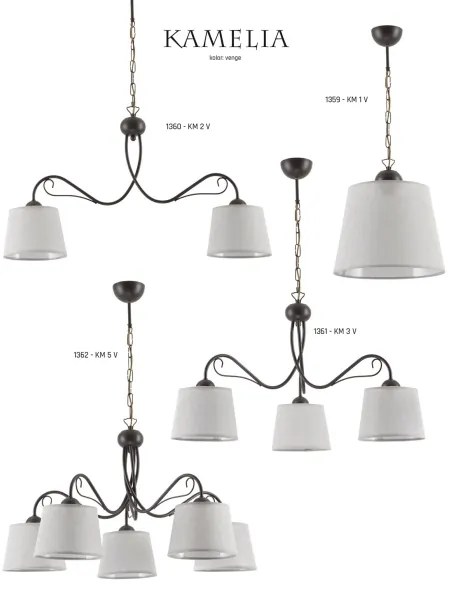Jupiter 1362 - KM 5 V - Lampadario a catena KAMELIA 5xE27/60W/230V