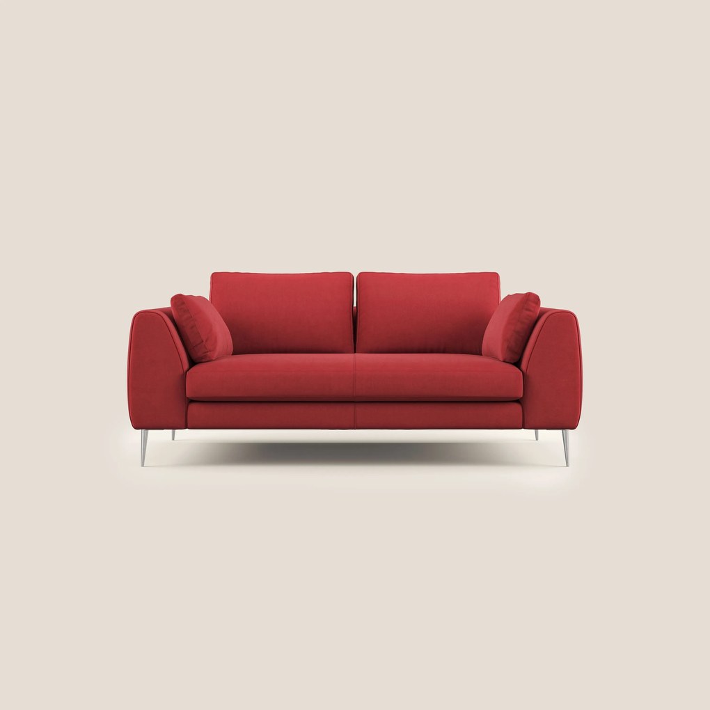 Plano divano moderno in microfibra tecnica smacchiabile T11 rosso