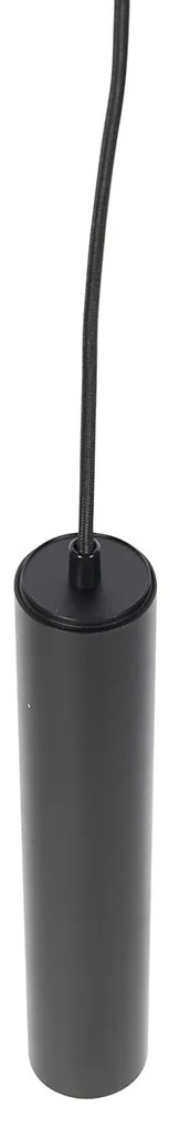 Lampada a sospensione di design nera con adattatore per binario monofase - Slimline Tuba Small