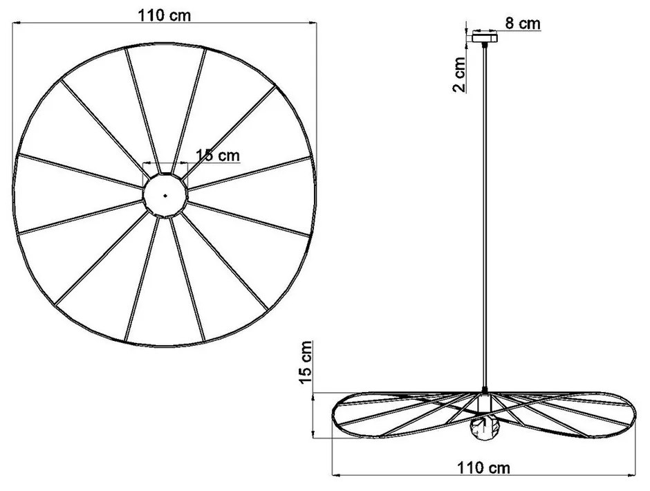 Apparecchio a sospensione nero ø 110 cm Elliot - Sollux