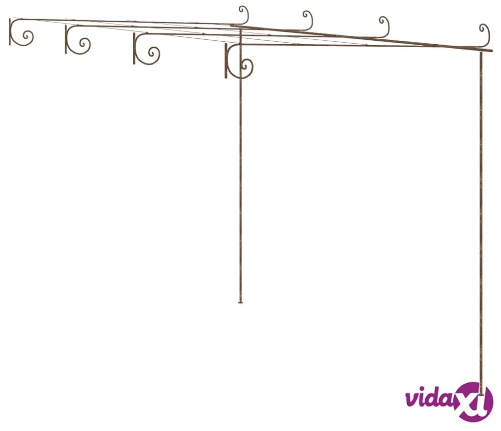 vidaXL Pergolato da Giardino Marrone Anticato 4x3x2,5 m in Ferro