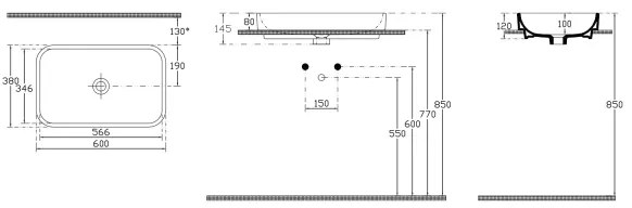 Isvea - Lavabo da appoggio AQUA 60x38 cm ceramica/bianco