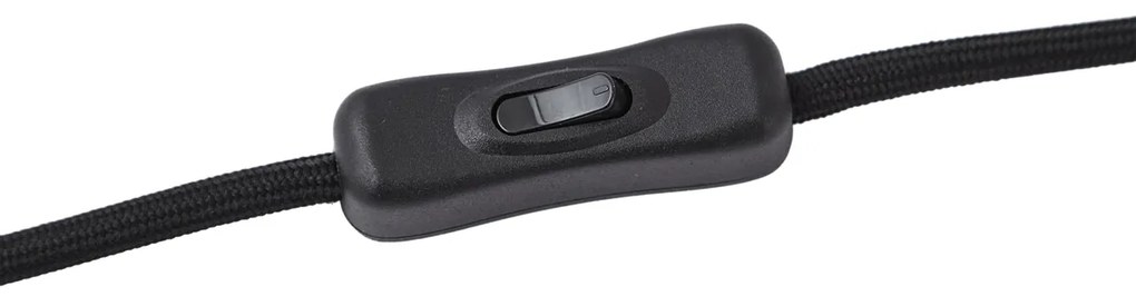 Lampada da tavolo di design nera con vetro fumé a 3 luci - Bino