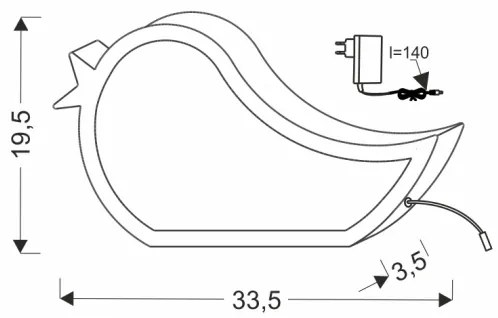 Lampada da tavolo LED per bambini BIRD LED/12W/230V rosa