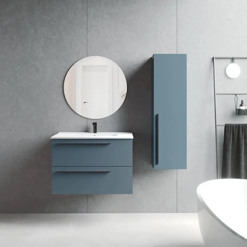 Colonna per mobile bagno Mia VISOBATH 1 anta P 27 x L 34.5 x H 120 cm avio laccato truciolare