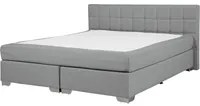 Divano letto matrimoniale grigio tessuto imbottito struttura 140 cm 6 con testiera capitonn e materasso a molle insacchettate