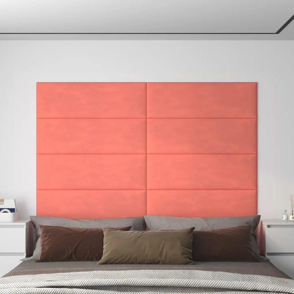 Pannelli Murali 12 Pz Rosa 90x30 Cm Velluto 3,24 M² /
