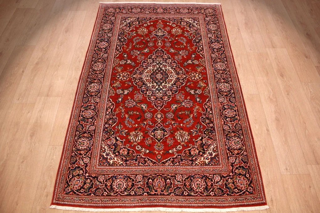 Kashan Tappeto 220x140 (Iran) Annodato A Mano