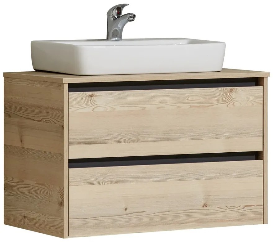 Piano per lavabo di colore naturale con effetto pino Quickset 393 – Pelipal