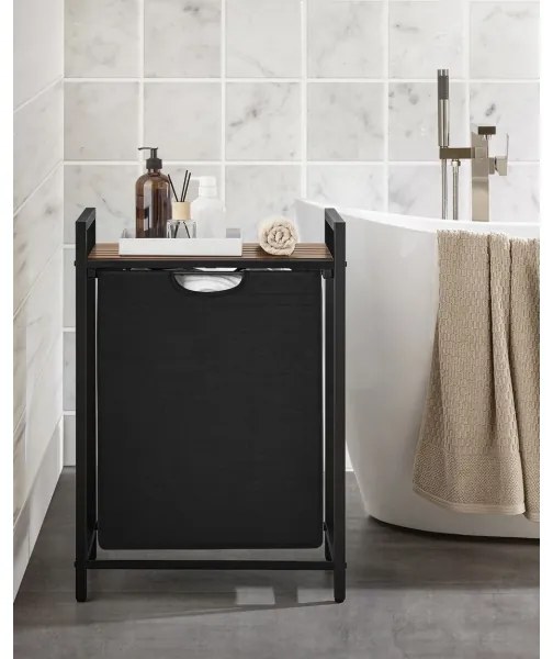 Cesto portabiancheria REX marrone/nero