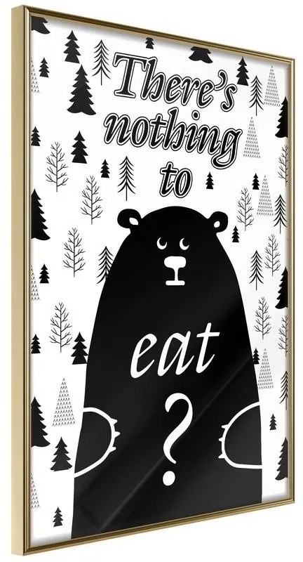 Poster  Hungy Bear  Cornice Quadri Cornice d'oro, Larghezza x Altezza Home decor 20x30