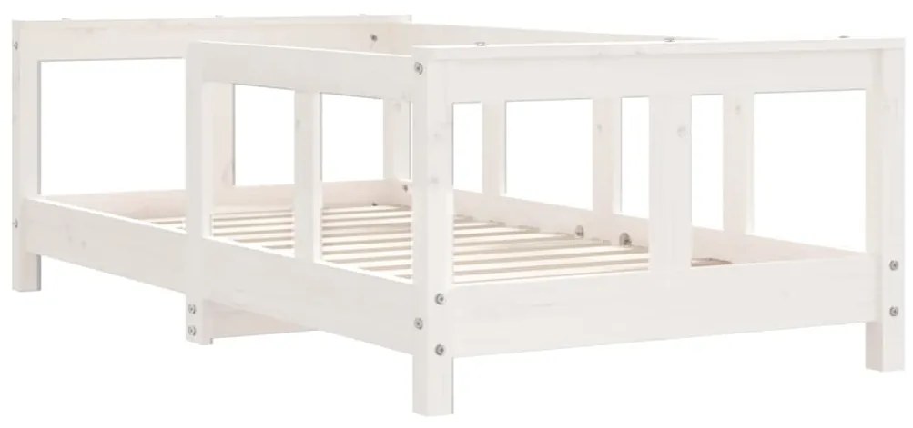 Giroletto per bambini bianco 70x140cm in legno massello di pino
