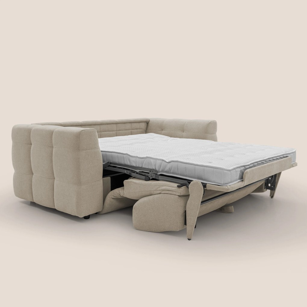 Tender Divano letto matrimoniale dal design innovativo in tessuto bouclet impermeabile T07 beige