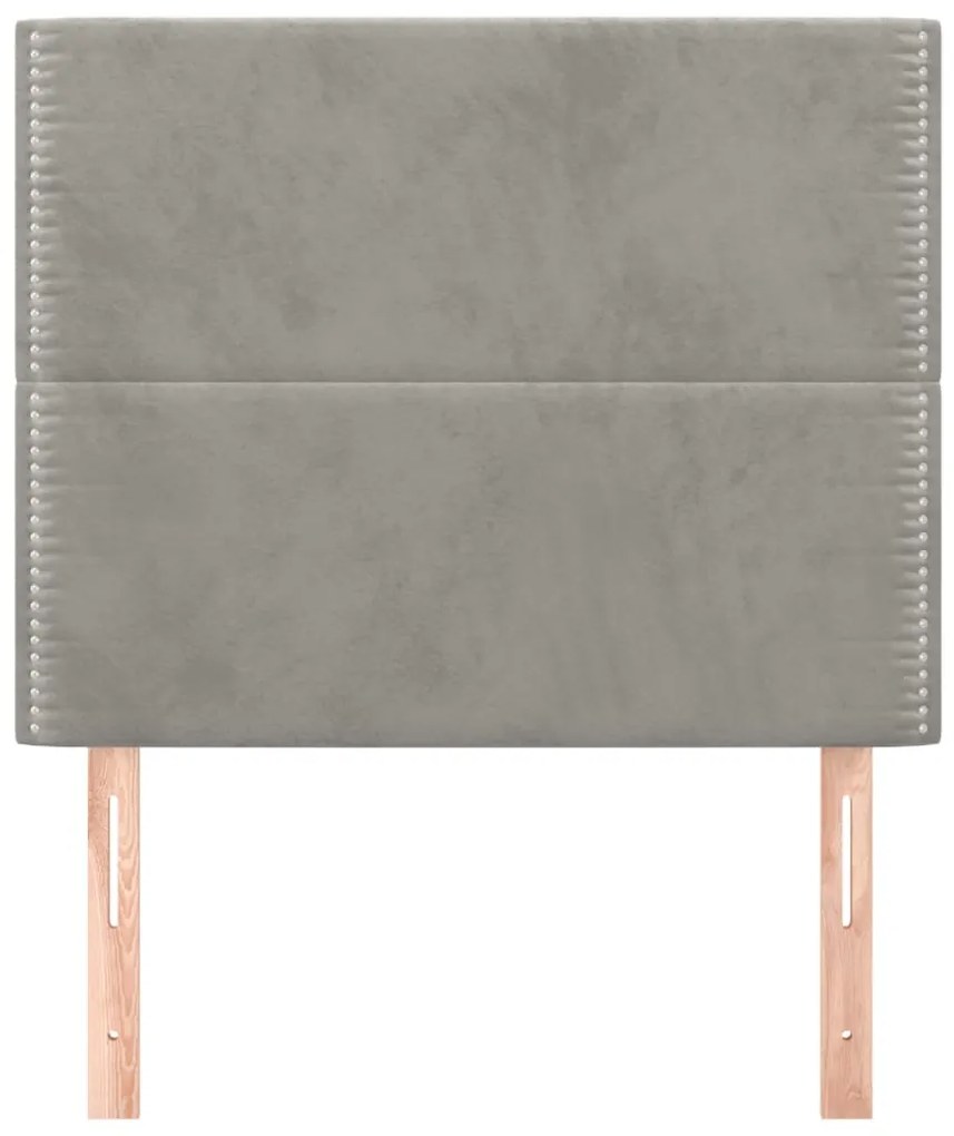 Testiere 2 pz grigio chiaro 100x5x78/88 cm in velluto