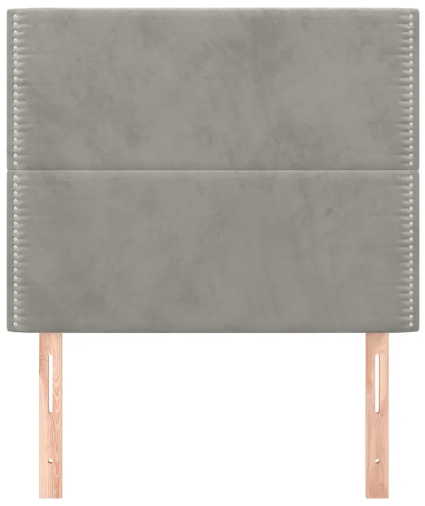 Testiere 2 pz grigio chiaro 100x5x78/88 cm in velluto