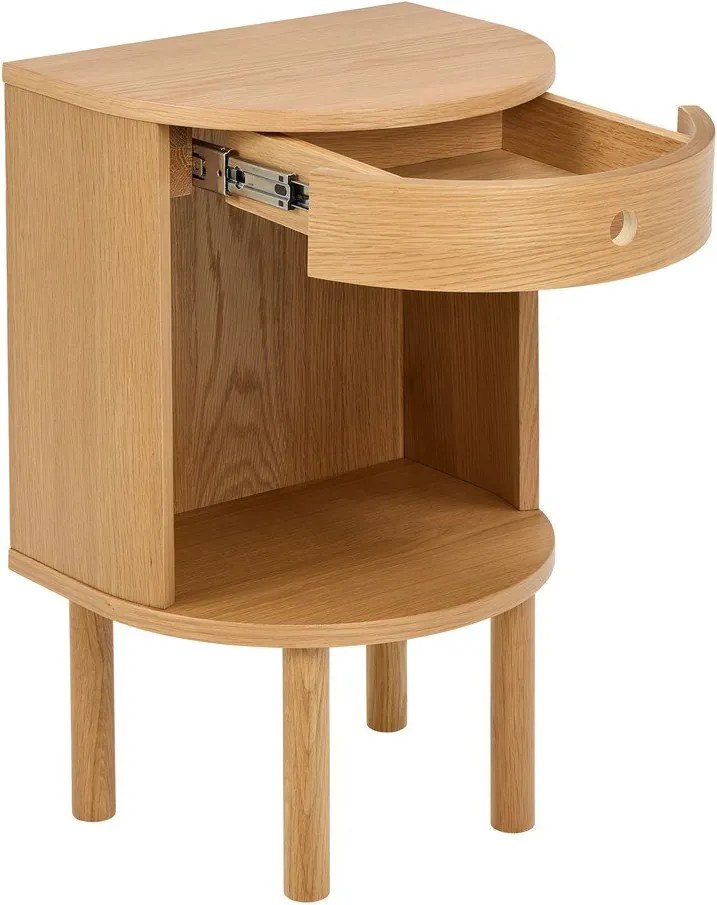 Comodino colore naturale chiaro con effetto rovere Paron – Actona