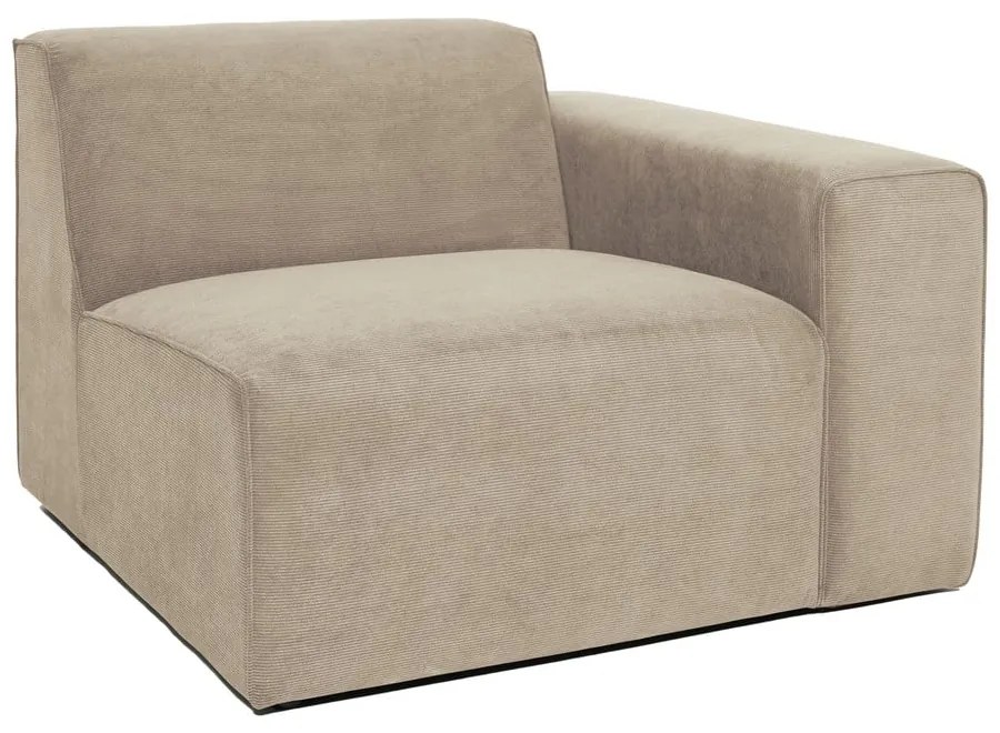 Modulo divano in velluto a coste beige (angolo destro) Sting - Scandic