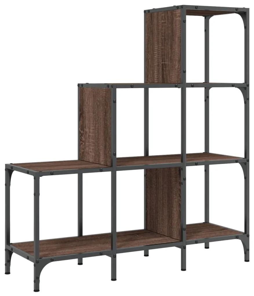 Libreria rovere marrone 92x30x102cm legno multistrato e metallo