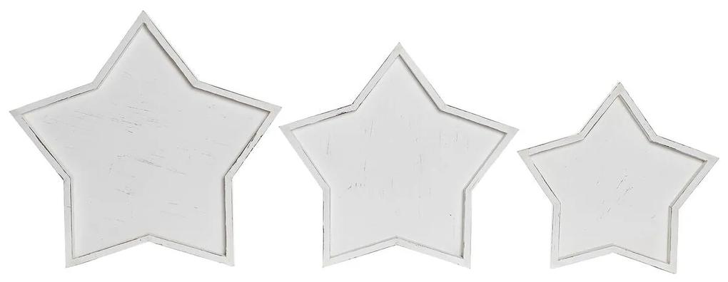 Centrotavola DKD Home Decor Legno Bianco (57 x 54 x 3 cm) (3 Pezzi)
