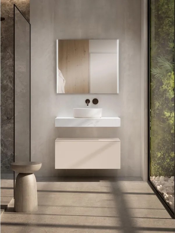 Cassettone da bagno Element VISOBATH 1 cassetto P 46 x L 80 x H 35 cm cotone laccato truciolare