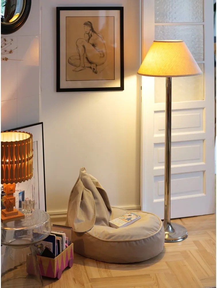 Pouf a sacco per bambini beige con rivestimento in velluto Bunny – Wigiwama