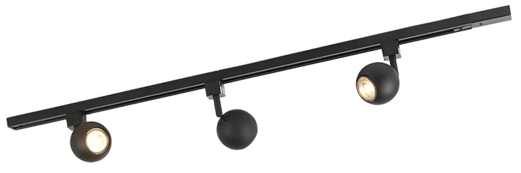 Sistema a binario moderno monofase nero 3 luci - Gissi