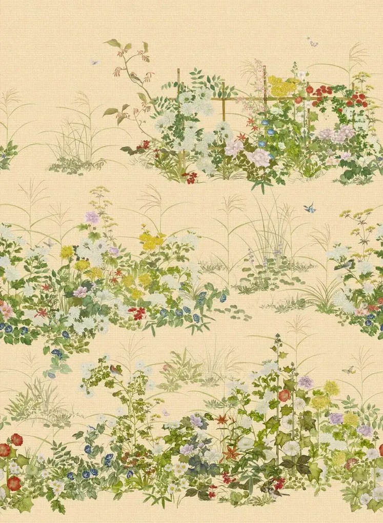 Cole & Son Tapete Scenic Flora - Japanese Paperweave - Gold
