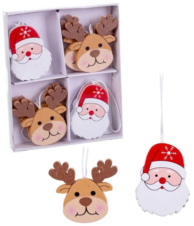 Decorazioni per albero di natale in set in legno 8 pz 5 cm Figures – Casa Selección