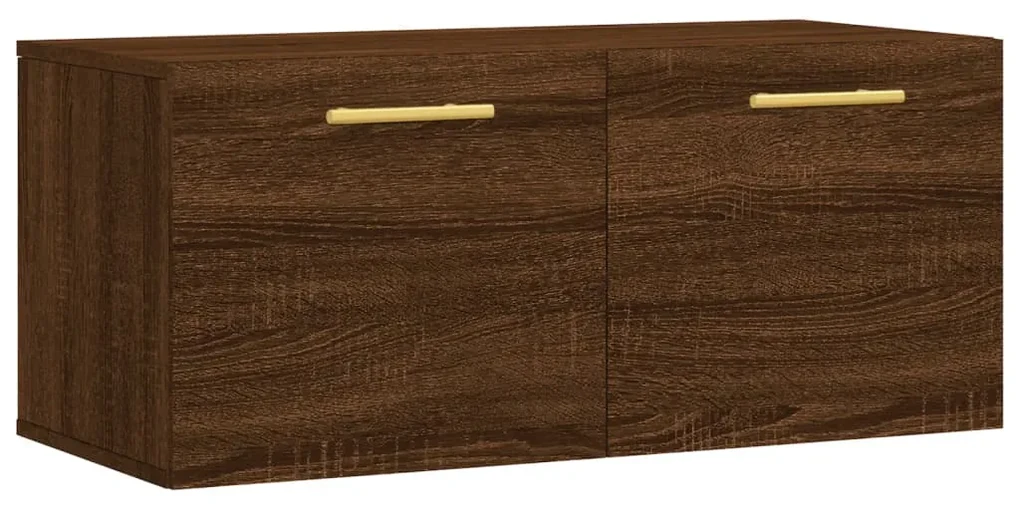 Mobile a parete rovere marrone 80x36,5x35 cm legno multistrato