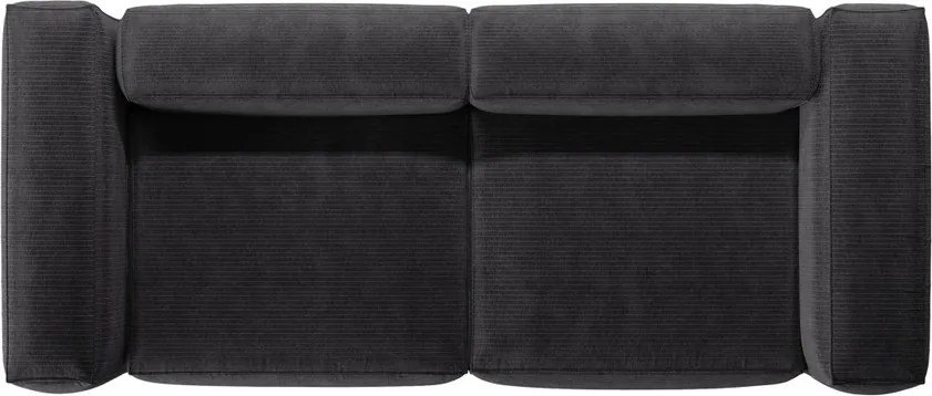 Divano grigio scuro con rivestimento in velluto a coste 264 cm Bergamo – Cosmopolitan Design