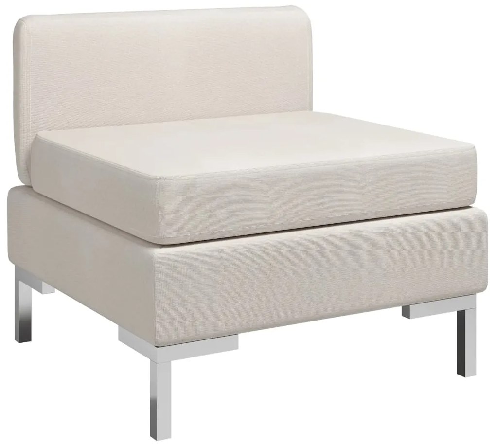 Divano Centrale Modulare Con Cuscino İn Tessuto Crema /