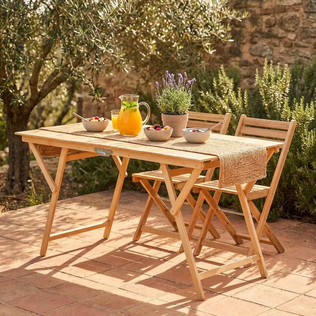 LUDICRUS - tavolo da giardino pieghevole salvaspazio in legno