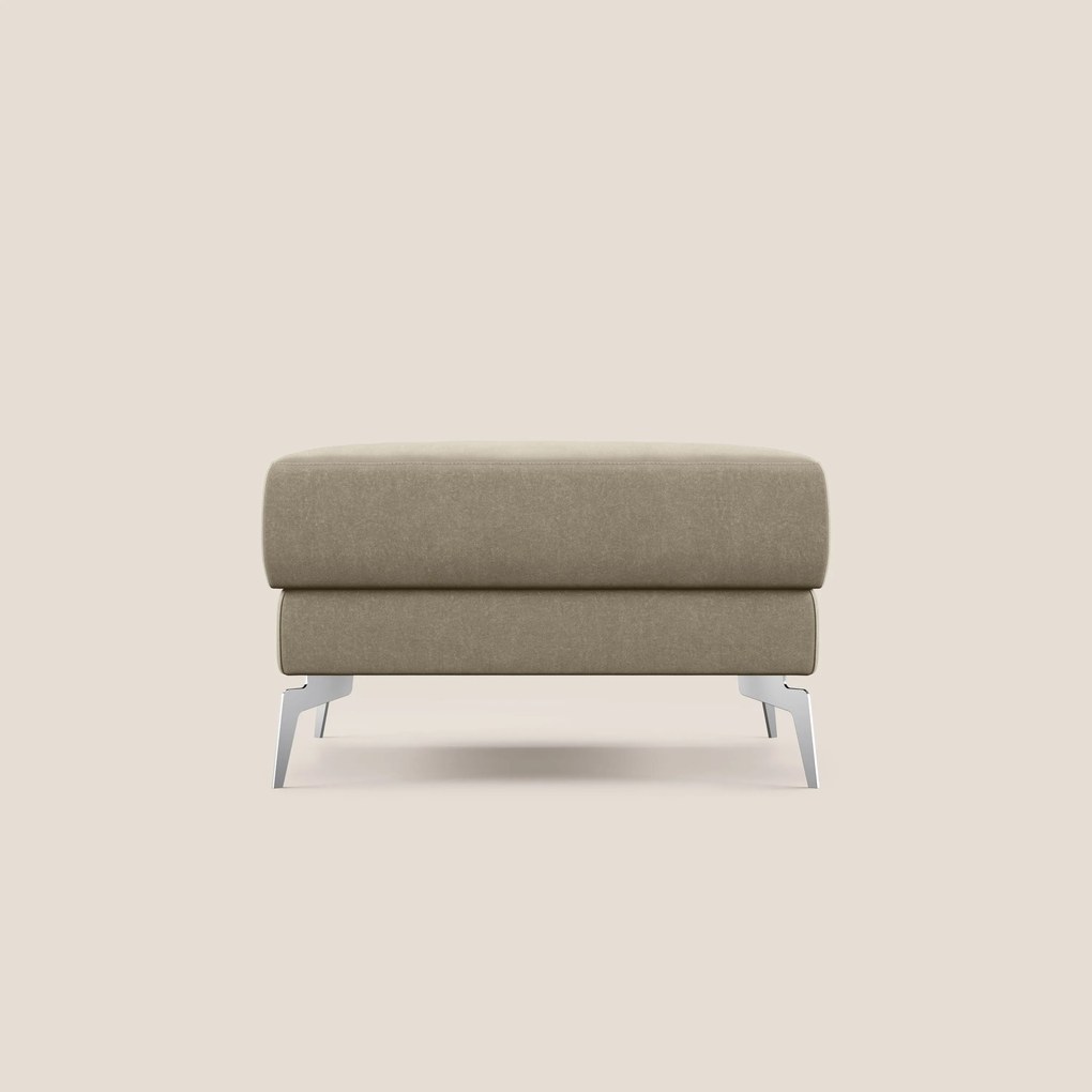 Star Pouf con piedini alti in microfibra impermeabile T11 tortora